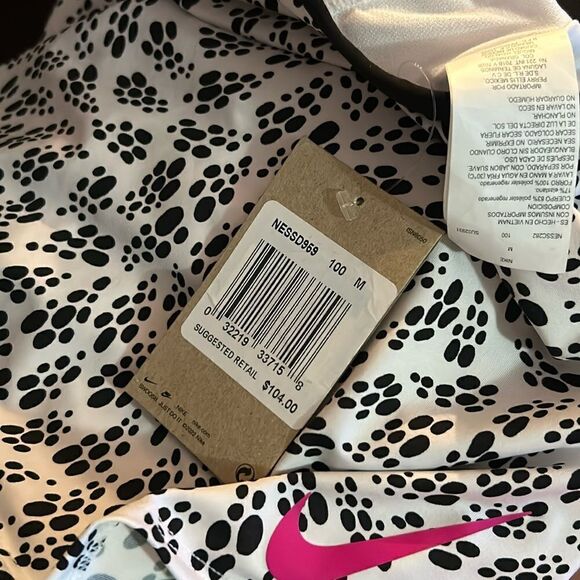 Nike Women's Party Dots Racerback Tankini Two Piece Bikini black pink New M - Picture 5 of 5